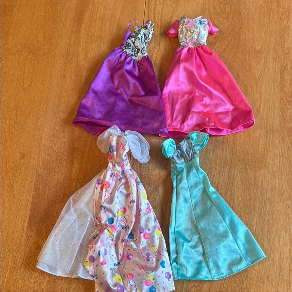 Set of 4 Barbie Doll gowns